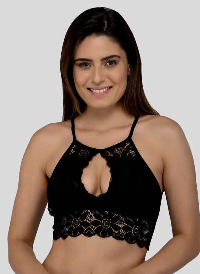 ليس اند مي  Laceandme Black Lace Non-Wired Lightly Padded Bralette Bra
